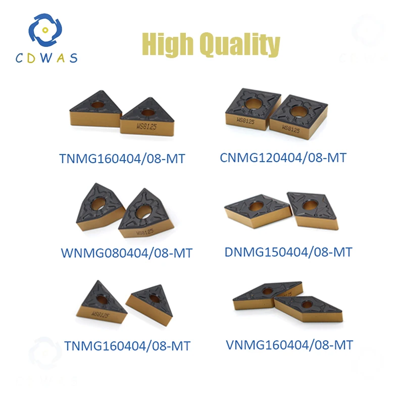 

10PC TNMG160408 CNMG120408 WNMG080408 DNMG150408 VNMG160408 Carbide Insert External Turning Tool Lathe Cutter Tool CNC for Steel