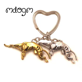 

2020 New Cute Greyhound Dog Animal Gold Silver Plated Metal Pendant Keychain For Bag Car Women Men Key Ring Love Jewelry K139