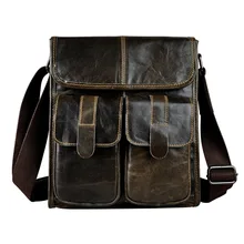 New Fashion Real Leather Male Casual messenger bag Satchel Crossbody One Shoulder bag University School Book Bag For Men 009 new side shoulder bags 9 7canvas leather vintage messenger bag for college student male portfolio back to school satchel bag