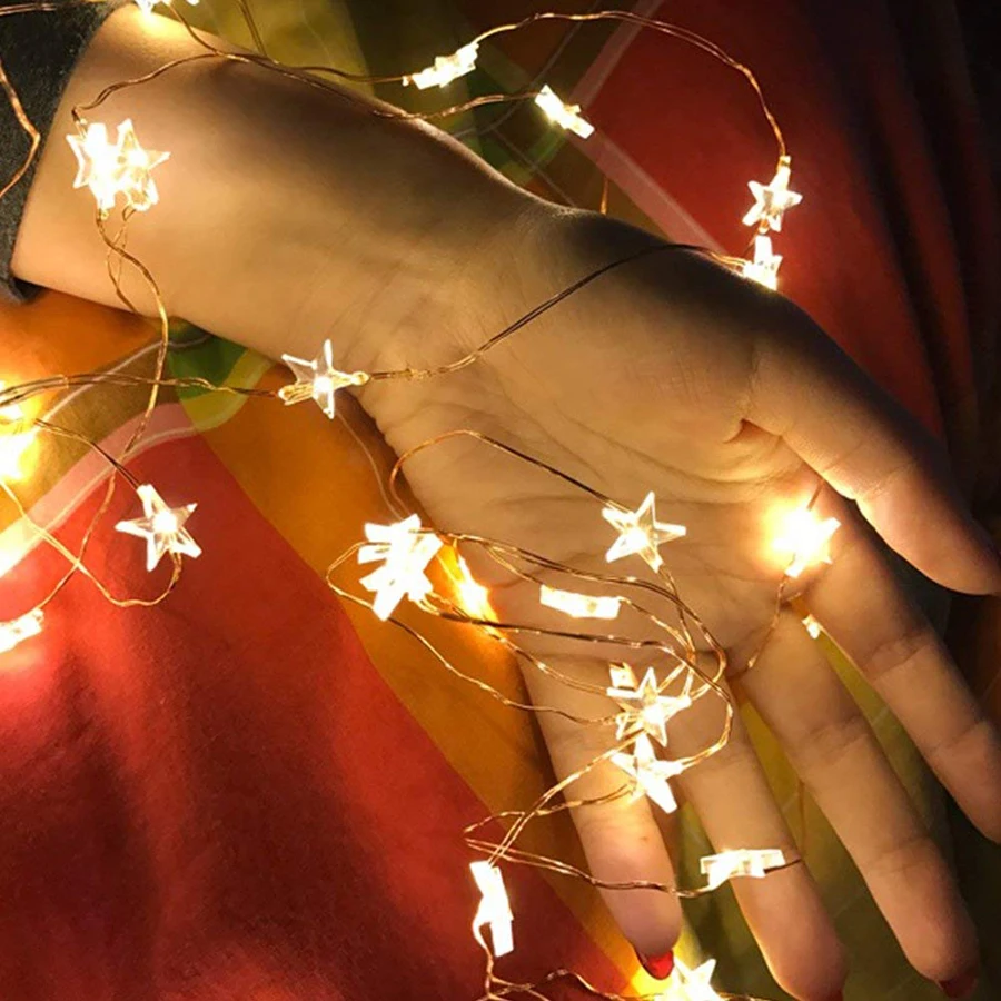 LED Fairy String Light 3M 30leds Copper Wire Star LED Strip Holiday Lights For Party Wedding Christmas Tree New Year Decoration LED Fairy String Light 3M 30leds Copper Wire Star LED Strip Holiday Lights For Party Wedding Christmas Tree New Year Decoration