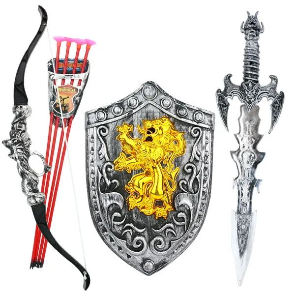 

Plastic Sword Shiled Bow and Arrow Combo Simulation Archery Toy Set bow archery simulation play outdoor toys boy christmas Gift