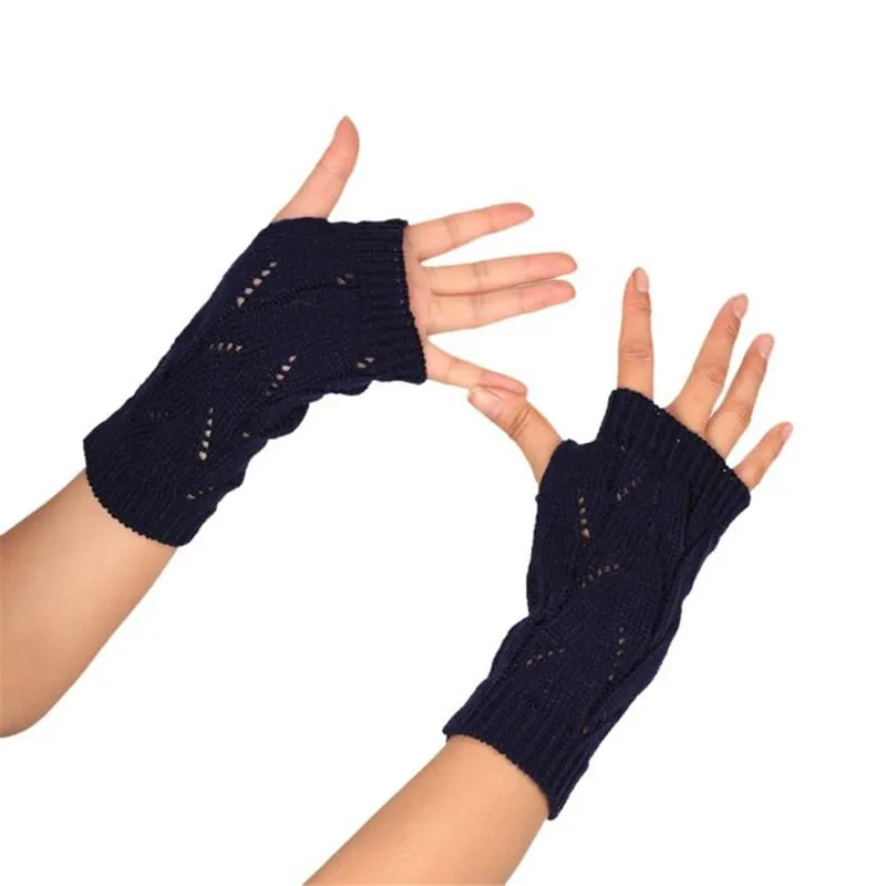   Fashion Knitted Arm Fingerless Winter Gloves Unisex Soft Warm Mitten winter gloves guantes eldiven handschoenen 40FE2212