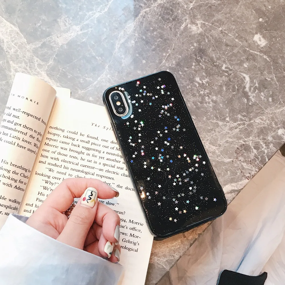 Luxury Glitter Bling Diamond Silicone Phone Case on for Samsung Galaxy S7 Edge S8 S9 Plus Note 8 Cover Star Shining TPU Case