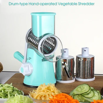 

Multi-function Shredder Hand Roller Rotary Grater Kitchen Tool Nicer Quicker Hand-operated Veggie Chopper