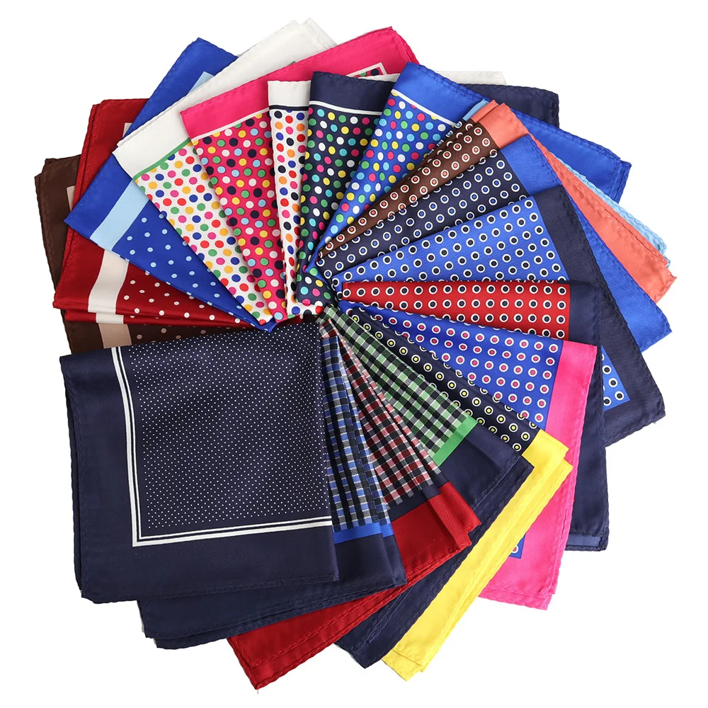 

YISHLINE NEW 32cm Unisex Handkerchief Paisley Floral Plaids Prints Soft Thin Pocket Square For Men Women Party Accessories