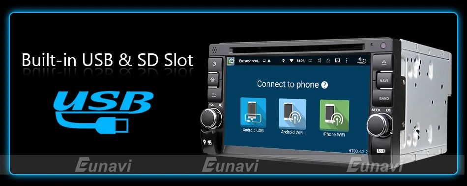 Top Eunavi Quad Core Universal 2 Din Android 9.0 Car radio dvd multimedia Player Capacitive Touch Screen Audio Stereo GPS Navigation 20