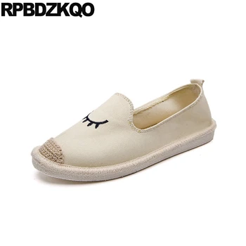 

shoes denim latest rope breathable canvas jeans eyelash espadrilles embroidery embroidered hemp women flamingo flats loafers