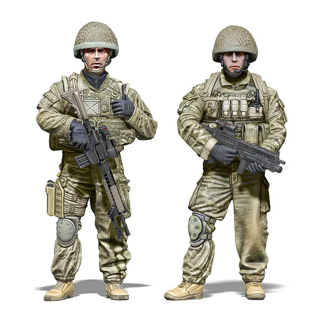 Игрушка "сделай сам" смола 1/35 британской армии включают в себя 2 солдат Неокрашенный комплект модель бесплатная доставка