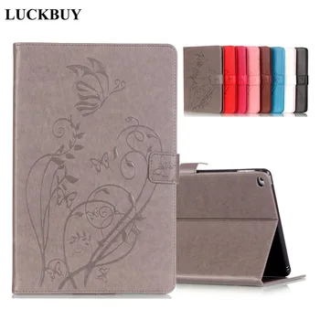 

LUCKBUY Case For iPad Air2 Air 2 iPad 6 Generation 9.7'' Case Embossed flower PU Leather TPU Stand Wallet Flip Book Cover