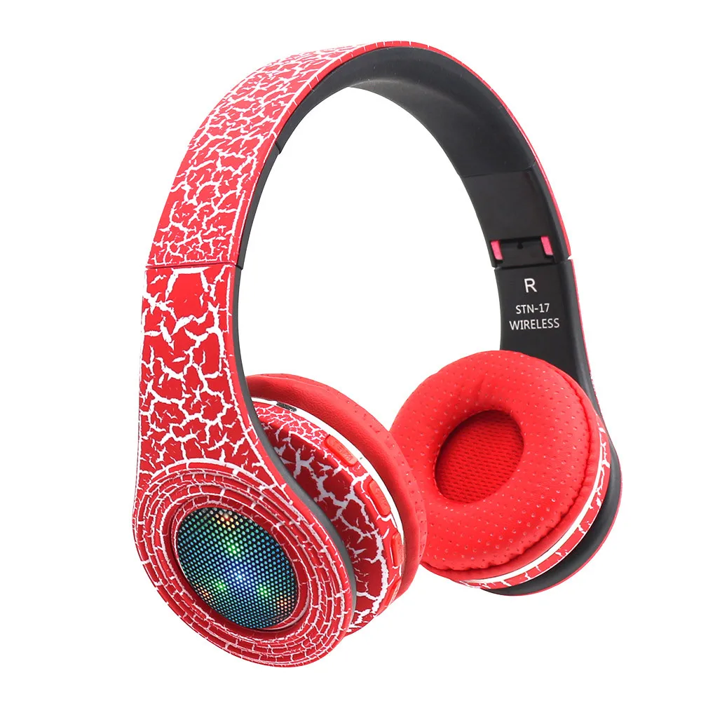 Беспроводная гарнитура Bluetooth гарнитура 4,1 большие наушники с шумоподавлением с микрофоном голосовой вызов фитнес открытый - Цвет: Red