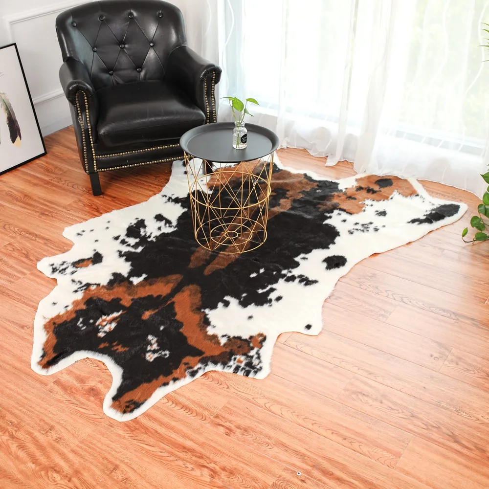 Cow Printed Rug Animal Faux Zebra Skin Cowhide Carpet Size 2x1 Cow Printed Rug Animal Faux Zebra Skin