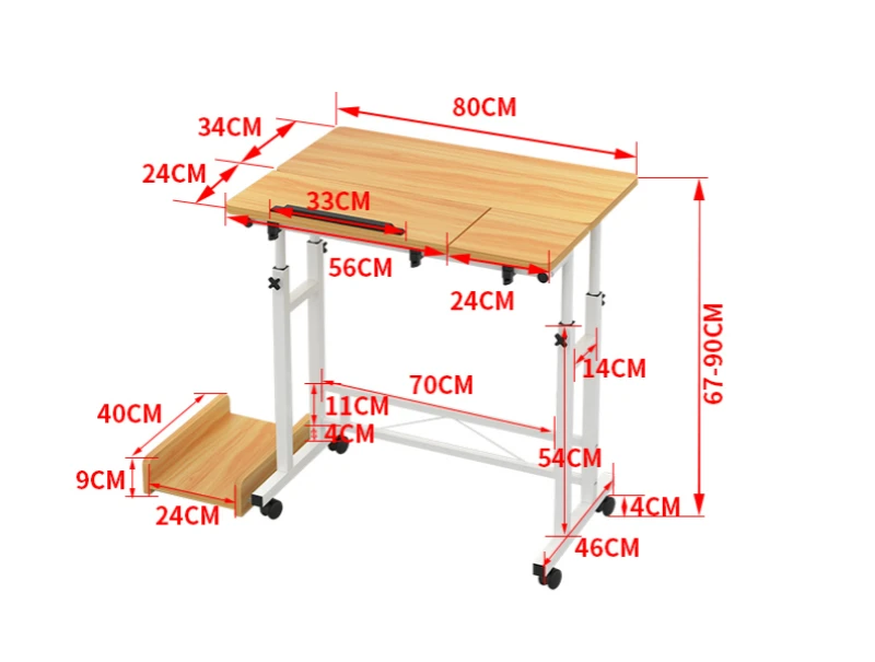 Бытовой компьютерный стол многофункциональный подвижный письменный стол простая приподнятая кровать столик для ноутбука с поддержкой хоста отрегулированный стол