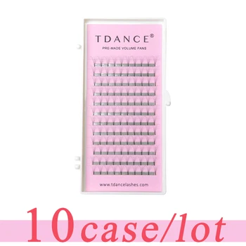 

TDANCE 10 pcs/lot Eyelash Extension short stem 0.07 0.10mm thickness High Quality Pre-fanned Volume Lashes Eyelash Extension