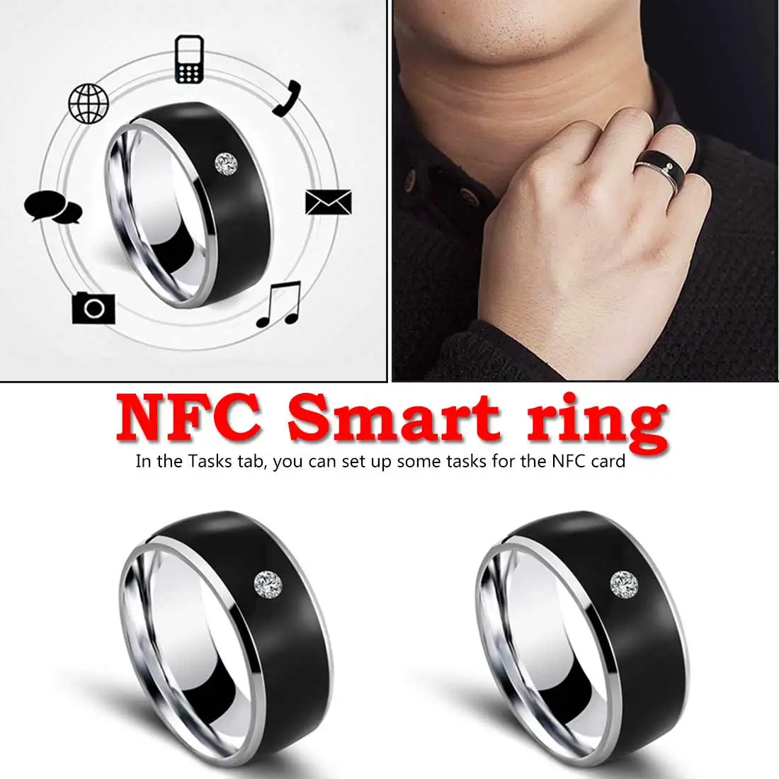 

Waterproof Smart Ring Wear Magic Finger NFC Ring IC ID Card for Android Windows NFC Mobile Phone