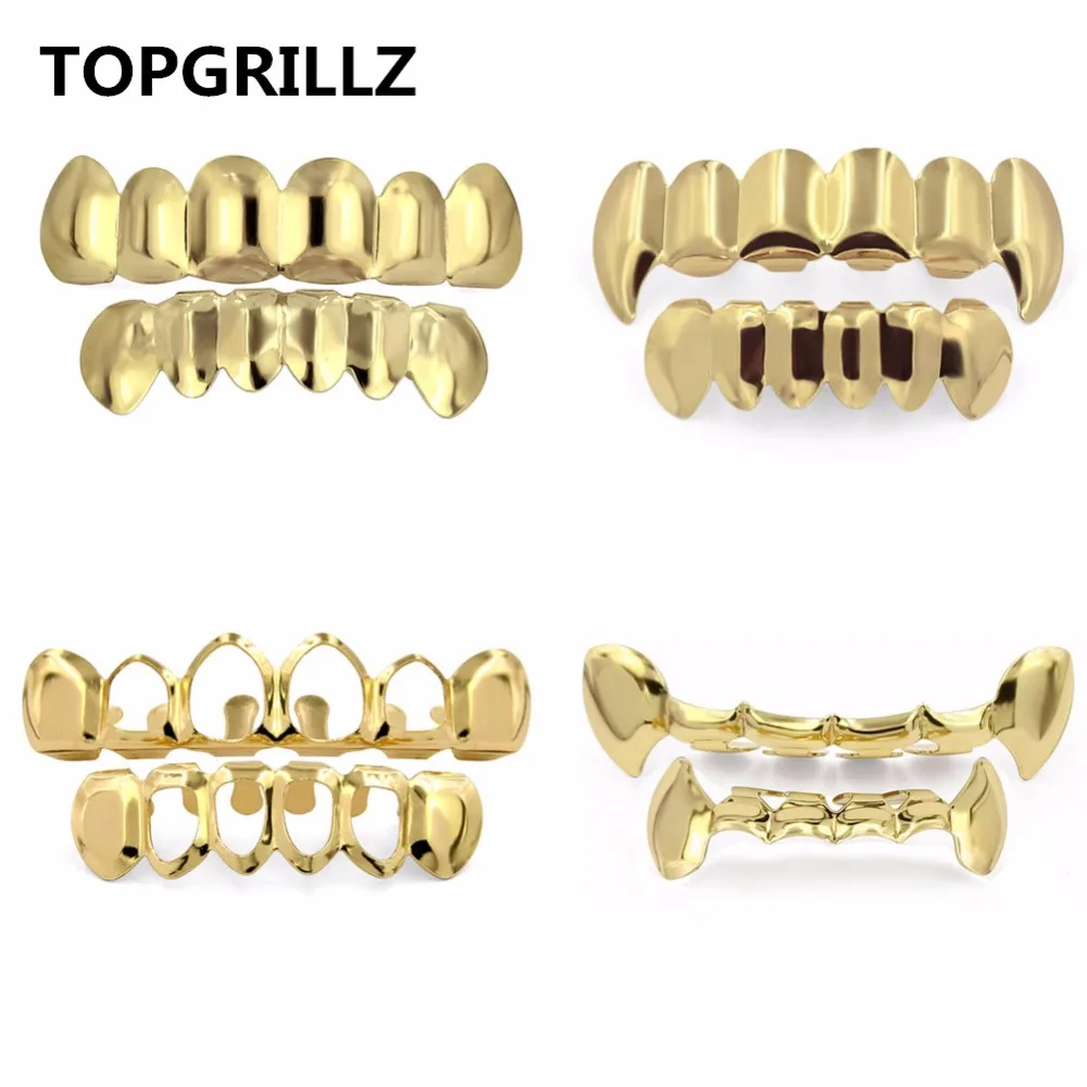 TOPGRILLZ позолоченные накладки на верхние и нижние зубы в стиле хип хоп|hip hop teeth|hip