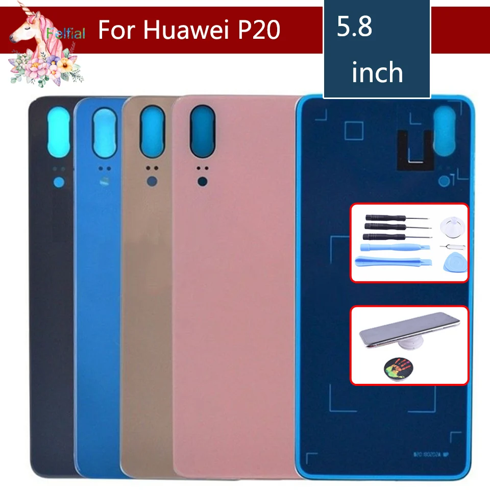 

10pcs/lot For Huawei P20 EML-L09, EML-L09C, EML-L29, EML-AL00 Battery Cover Back Housing Rear Door Case Battery Cover Panel