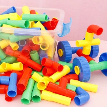 

55PCS/96PCS/SET Children's Water Pipe Building Blocks Assembling Baby Spelling Plastic Intelligence Toys