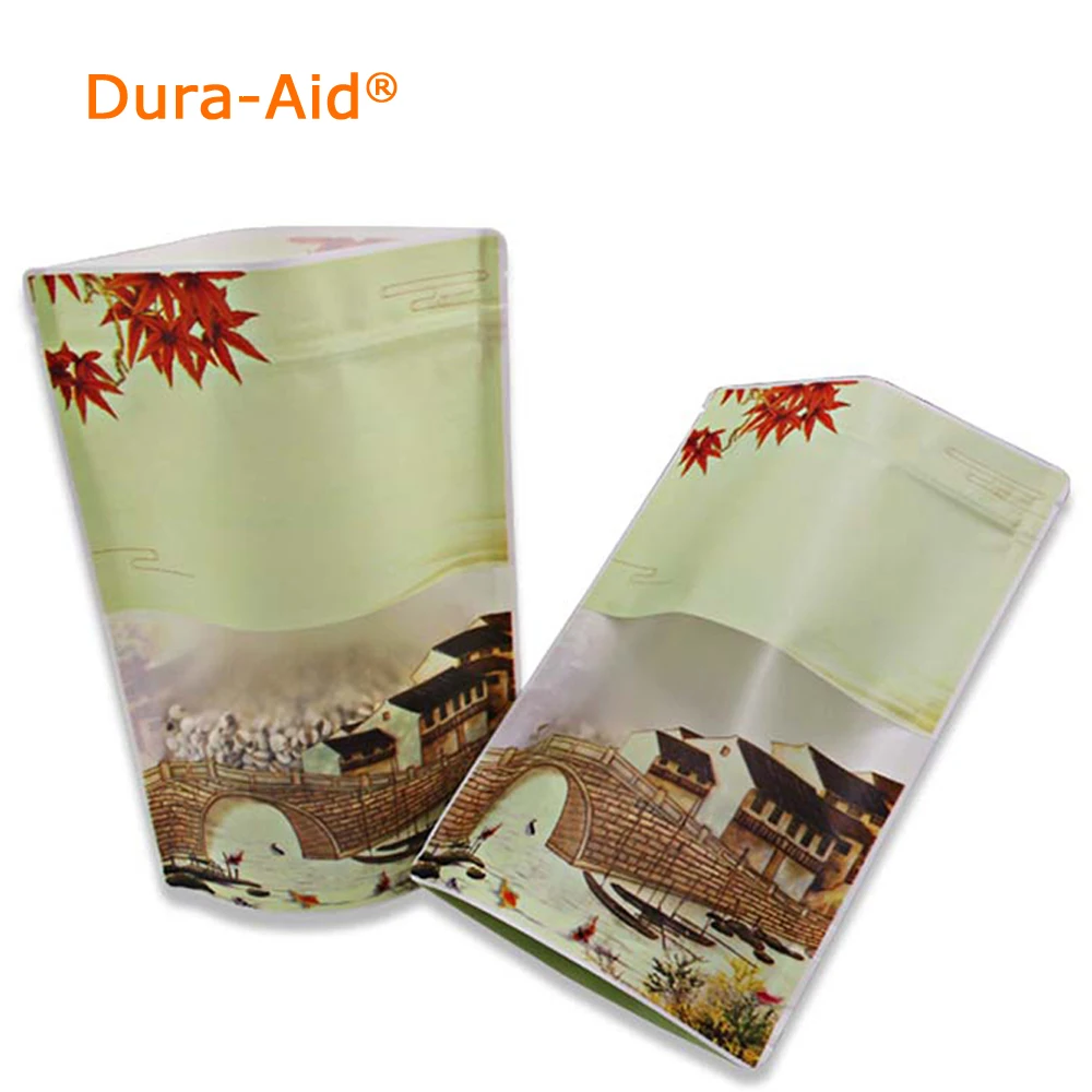 Download Dura Aid printing resealable kraft paper bags standup kraft paper bag with frosted window and ...