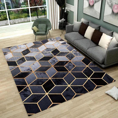 

Nordic Style Geometric Marble Pattern Carpet Living Room Rug Sofa Coffee Table Mat Bedroom Yoga Pad Rectangular Bedside Blanket