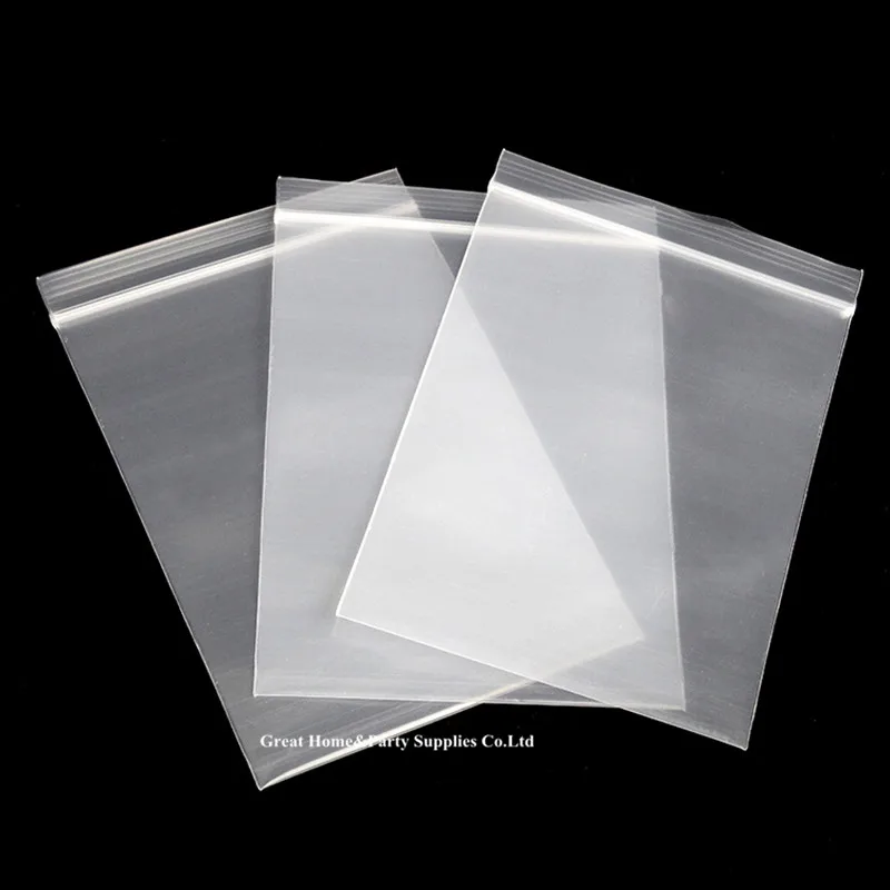 14x20cm Thicker 100pcs Clear Powder Bag Sealed Zipper Bags Jewelry
