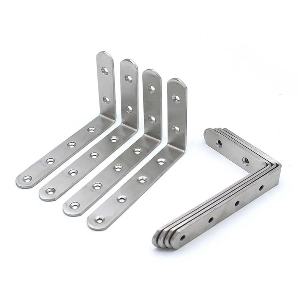 

4/8 Pcs L Bracket Stainless Steel Solid Shelf Support Corner Brace Joint Right Angle Bracket Dropshipping