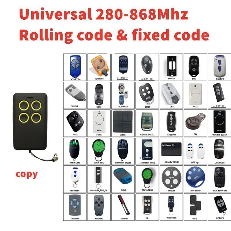 

new Auto scan Multi frequency 280-868mhz Universal remote control duplicator garage command gate remote controller rolling code