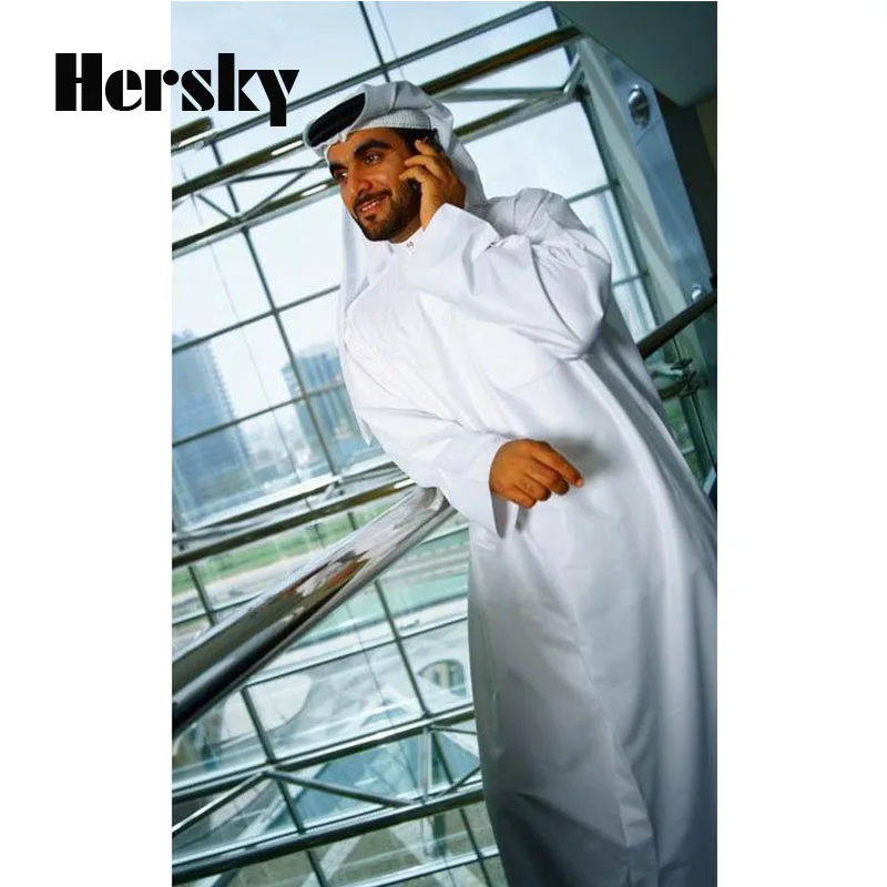 Мусульманская одежда из трех предметов для мужчин s Kaftan jubba tobe белая abaya Arab мужская