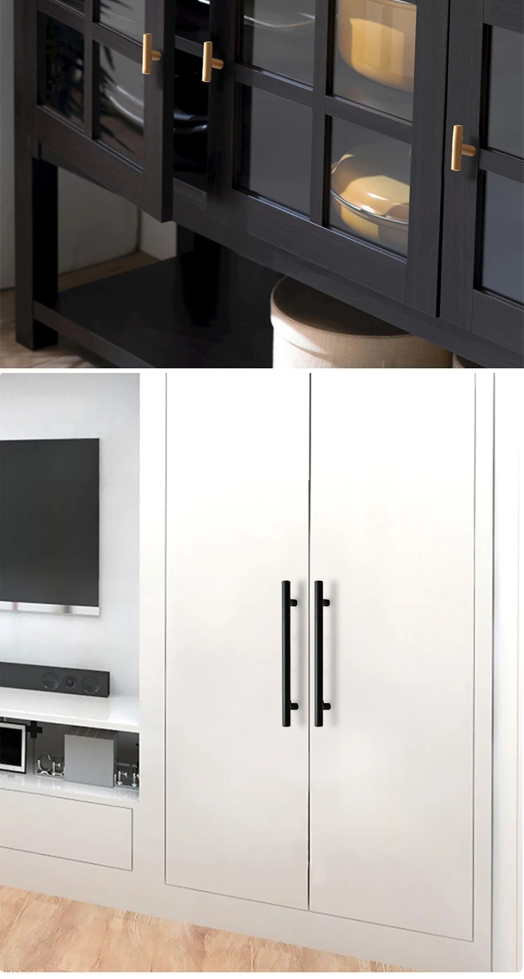 Door Handles T Bar Pull Straight Handle Drawer Knobs (10)
