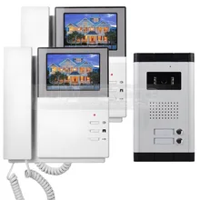 DIYSECUR 4.3 “Apartamento Video de La Puerta Sistema de Teléfono Video Del Timbre Del Intercomunicador 700 Tecla Táctil de la Cámara del IR para 2 Familias