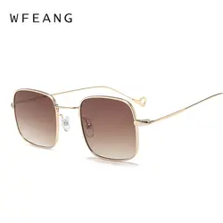 WFEANG бренд дизайн Квадратные Солнцезащитные очки женские брендовые дизайнерские винтажные Ретро зеркальные солнцезащитные очки для