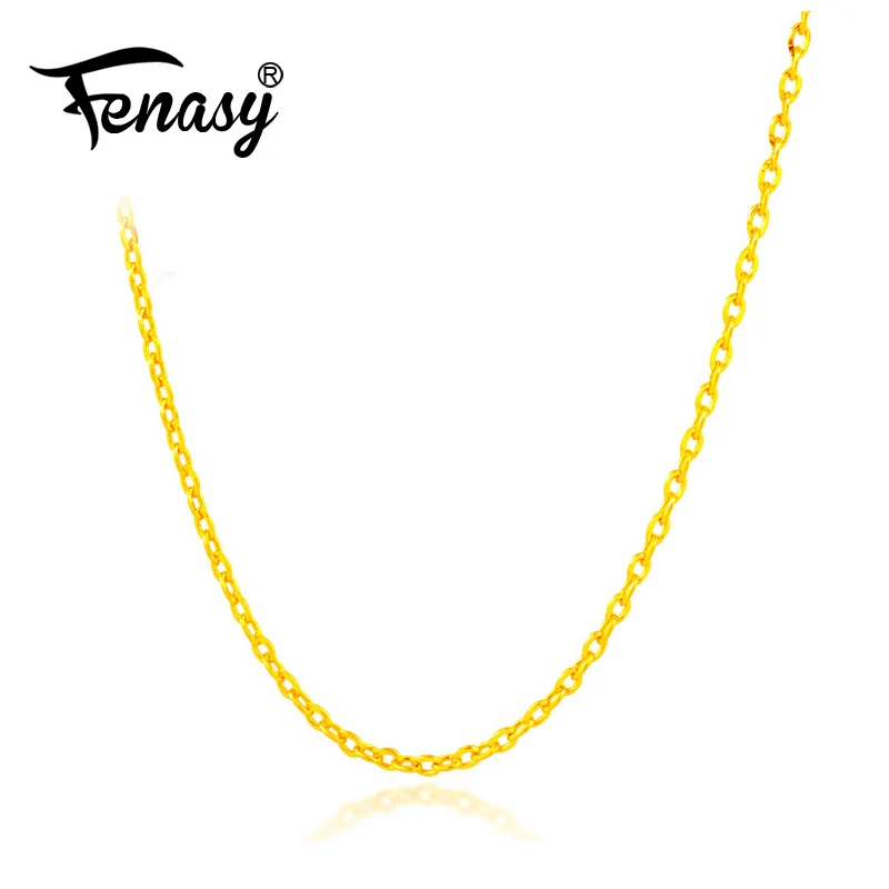 FENASY натуральная кожа с покрытием 18-ти каратным белым желтое розовое золото цепи 18