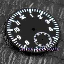 38,9 мм черный циферблат Калибр ETA 6498 st механизм пилот корпус часов синий световой