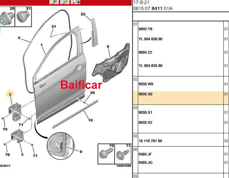 Бренд Baificar, новинка, оригинальные петли для передней и задней двери, стопор для двери, Стеллер 9035W9 9035X0 для Citroen C5