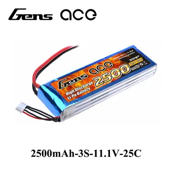 

Gens ace Lipo Battery 11.1V 2500mAh Lipo 3S Battery Pack 25C T Plug Battery for Fixed-wing Plane RC Helicopter Quadcopter