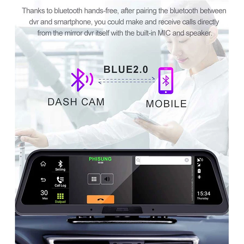 8 &quotADAS Автомобильный видеорегистратор 4G Android Центр панель управления GPS Navi FHD 1080P