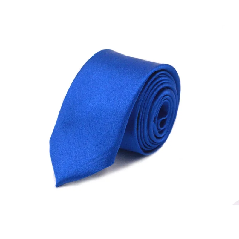 

Men Slim Tie Solid color Royal Blue Necktie Polyester Cheap Narrow Cravat 5cm width 36 colors