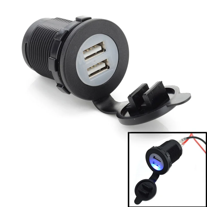 Car styling Universal Car Charger socket USB 2.1/1.0A Socket Dual Port