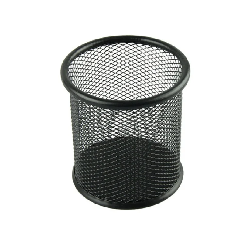 Ouneed Steel Metal Mesh Cylinder Pen Pencil Eraser Holder Stationery