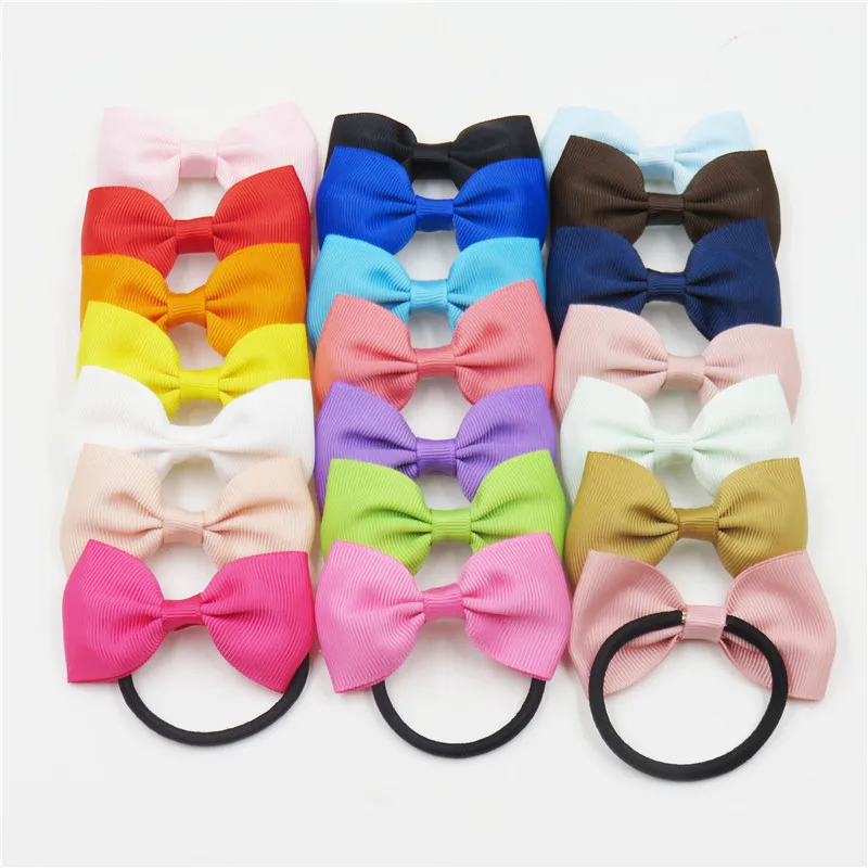 

1PCS Solid Colorful Elastic Hair Bands Girls Ribbon Bows Girls Hair Ring Tie Rope Hair Accessories Headwear Best Holiday Gifts