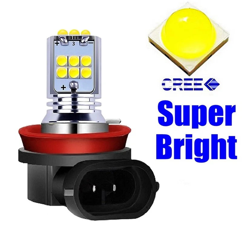 

1 Piece 2019 NEW H11 H8 Super Bright LED Auto Front Fog Lamp Car Anti Fog Light Driving Bulb 6000K White 3000K Yellow