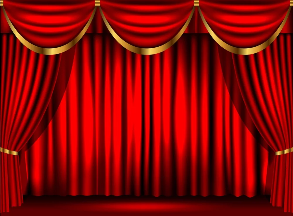 

Dark Red Curtain Drape Stage Theater photography studio background Vinyl cloth High quality Computer print party backdrops