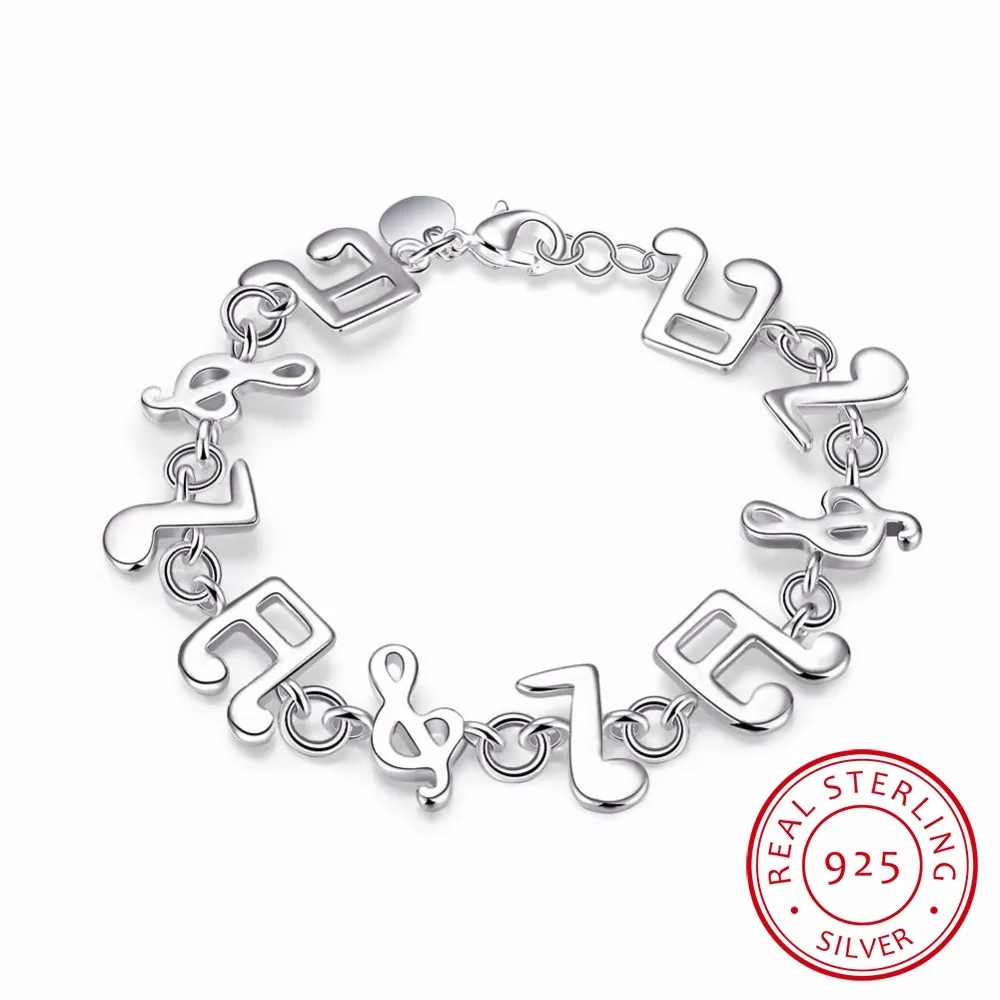 

Lekani Bestfriend Gift 925 Sterling Silver Music Notes Czech Crystal Ladies Bangle Bracelets For Women Fine Jewelry Bracelets