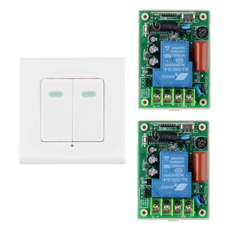

Wirelss Wall Remote Transmitter Panel Sticky RF TX AC220V 30A Relay Remote Control Switch For Living Room Ceiling Lights ON OFF
