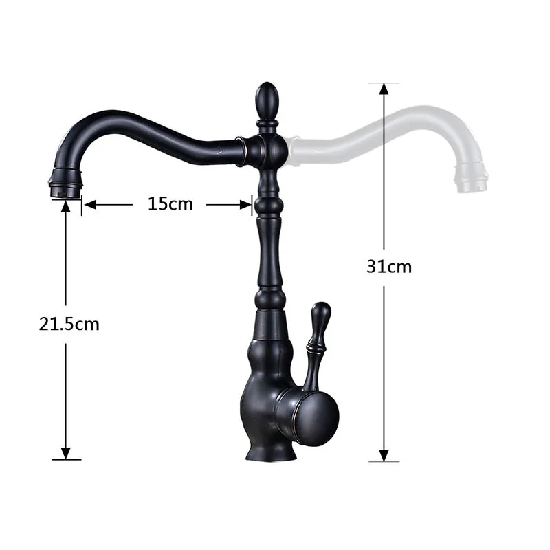 Bathroom Faucet Oil Rubbed Bronze Basin Faucet Deck Mounted Single Handle Single Hole Hot And Cold Water Tap ZD1060