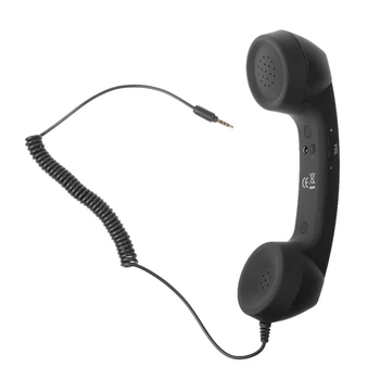 

2Pack 3.5mm Jack Mic Retro POP Phone Handset headset Telephone for Mobile Phone Computer Universal Black+Blue