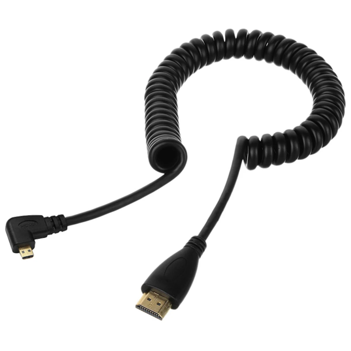 Левый Угловой Micro-HDMI к HDMI Мужской кабель растягивается длина для камер