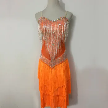 

Customized Latin dance competition dress adult children's Latin dance performance dress Latin dance skirt