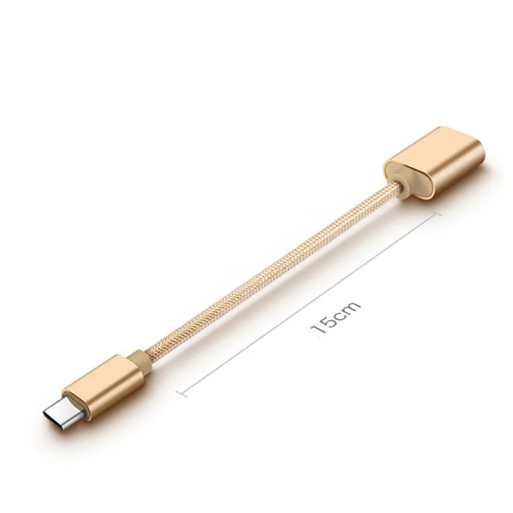 Нейлоновый Плетеный адаптер Type C папа USB 2 0 Тип A мама OTG Хост кабель Зарядное