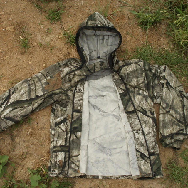 Men's Anti-mosquito bionic leaves camouflage jacket Outdoor Jacket Hunting  fishing Clothes