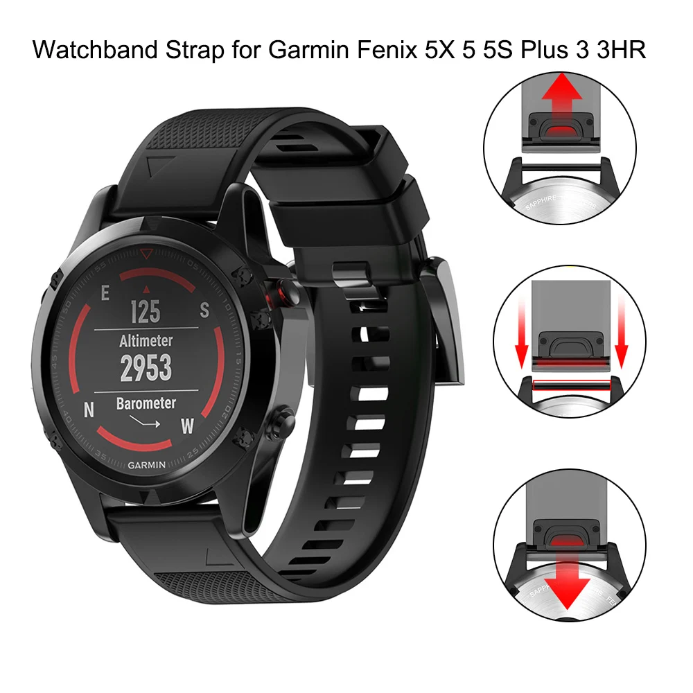 

22 26 mm Soft Silicone Replacement wristband Watch Band bracelet strap for Garmin Fenix 5 For Smart Watch 20 mm wrist band strap